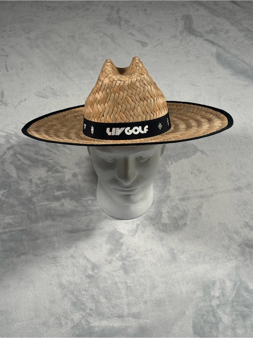 LIV Golf Straw Sun Hat Wide Brim Beach Golf Festival Cowboy Style Hat